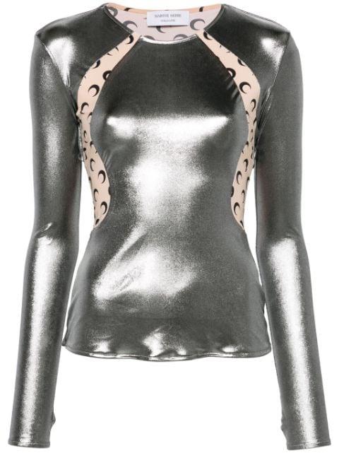 Crescent Moon-print panneled T-shirt by MARINE SERRE