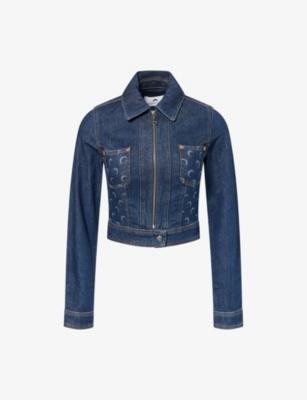 Denim Logo-Print Denim Trucker Jacket by MARINE SERRE