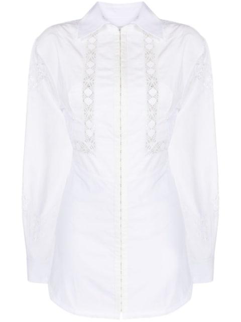 Household linen lace-trim shirtdress by MARINE SERRE