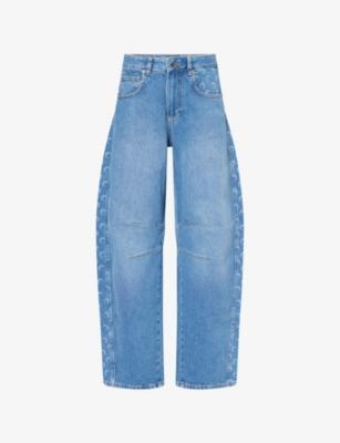 Logo-Print Baggy-Fit Wide-leg Denim Jeans by MARINE SERRE