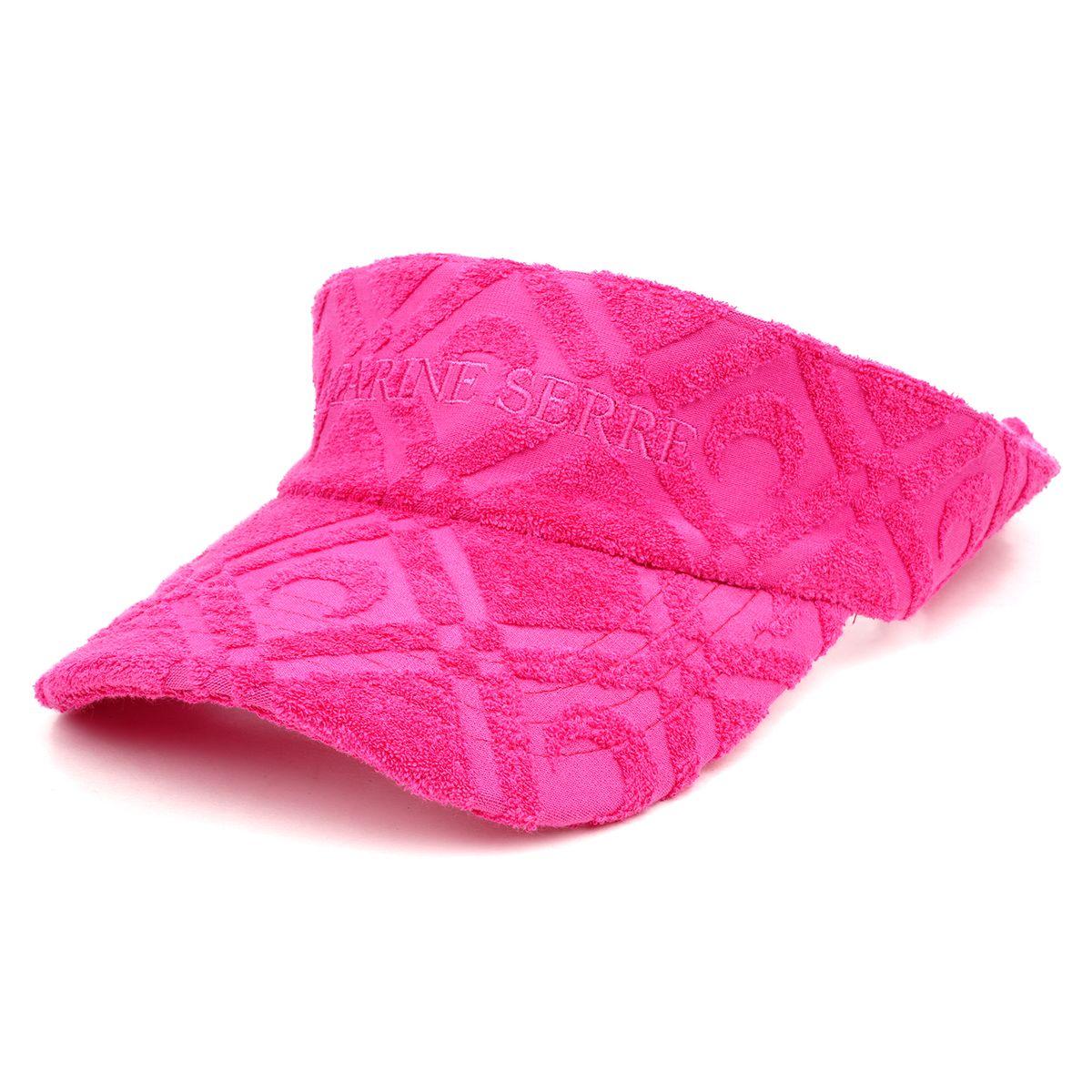 MARINE SERRE - Women's Regenerated Sponge Jacquard Visor - (Fuschia) by MARINE SERRE