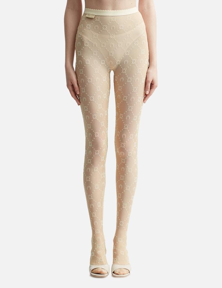 MOONOGRAM FLOCKED MESH TIGHTS by MARINE SERRE