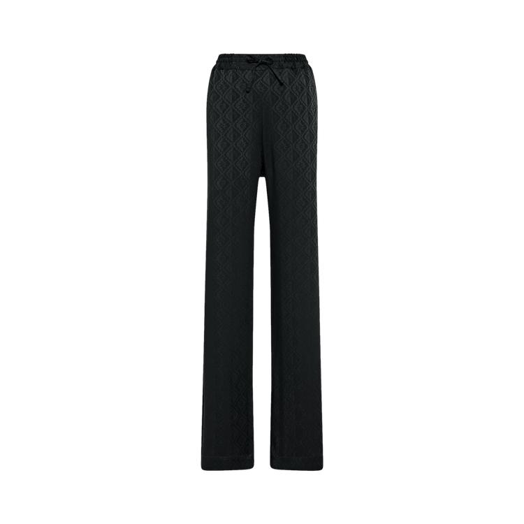 Marine Serre Moon Sun Satin Jacquard Drawstring Trousers 'Black' by MARINE SERRE