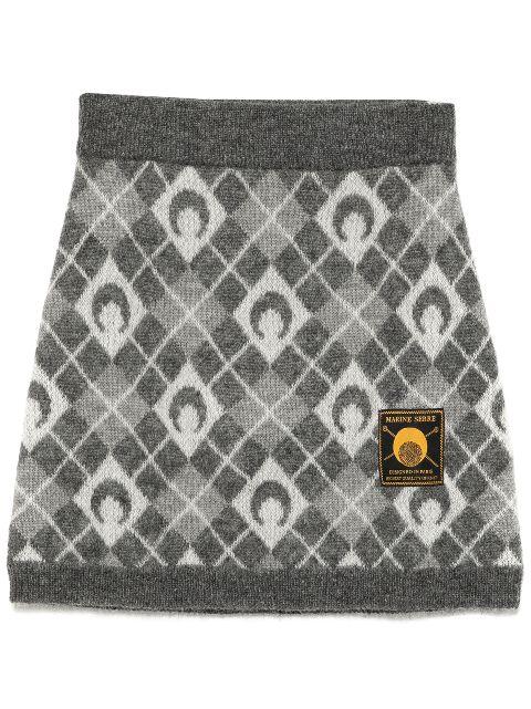 Moon Argyle knit mini skirt by MARINE SERRE