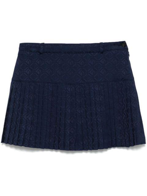 Moon Diamond-jacquard plaetd mini skirt by MARINE SERRE