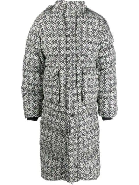 Moon Diamond-pattern oversized puffer coat by MARINE SERRE Moon Diamond-pattern oversized puffer coat by MARINE SERRE