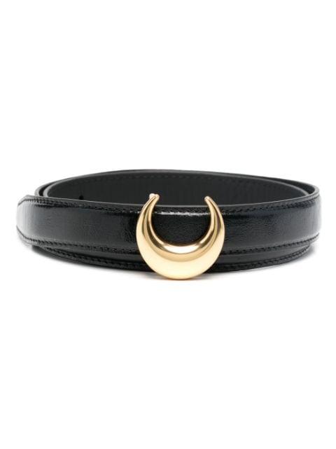 Moon-buckle leather belt by MARINE SERRE