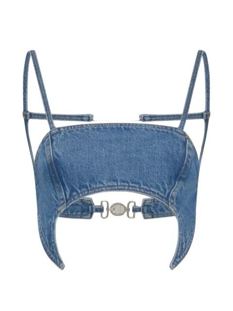 Moon cutout denim top by MARINE SERRE