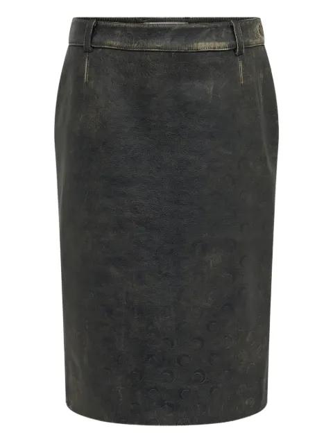 Moon leather midi skirt by MARINE SERRE