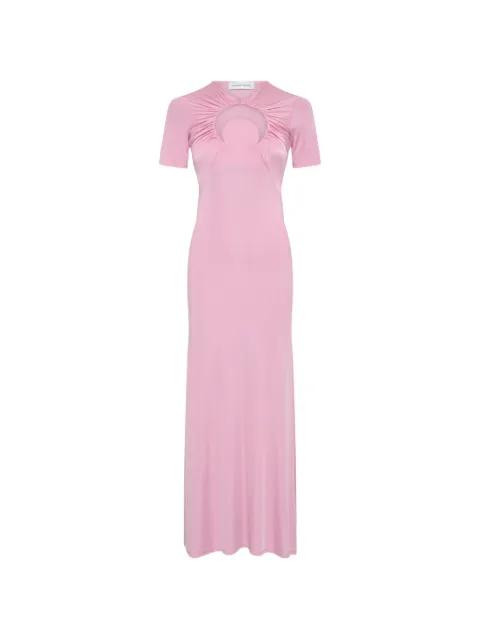 Moon-motif cut-out gathered maxi dress by MARINE SERRE