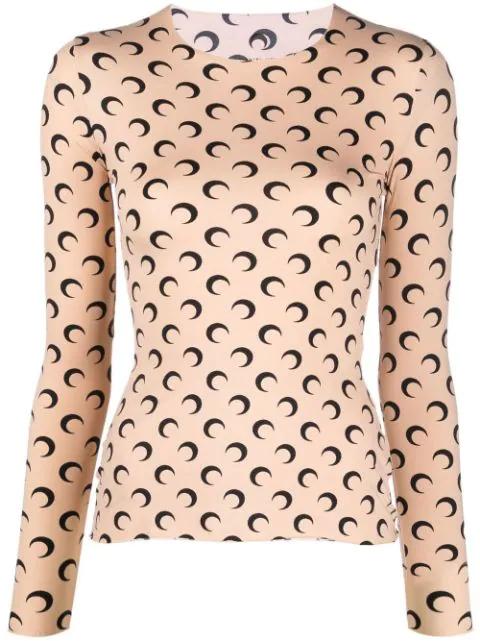 Moon-print crew-neck top by MARINE SERRE