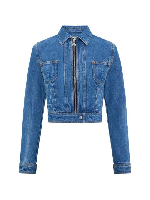 Moon-print cropped denim jacket by MARINE SERRE