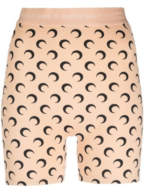 Moon-print cycling shorts by MARINE SERRE