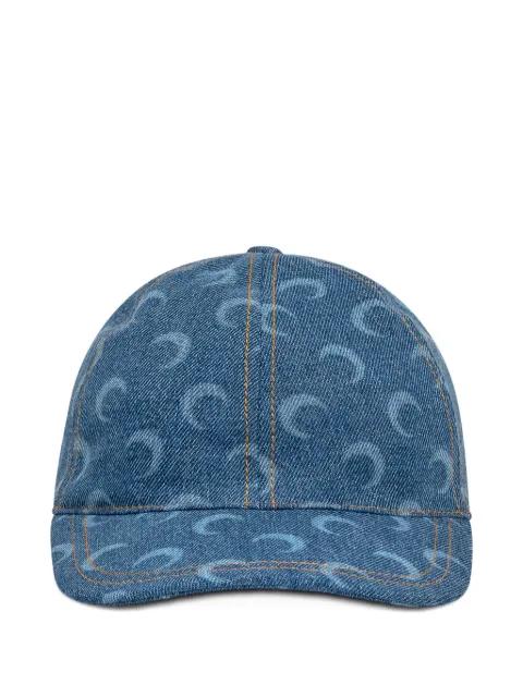 Moon-print denim baseball cap by MARINE SERRE