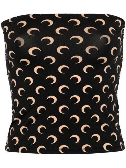 Moon-print strapless top by MARINE SERRE