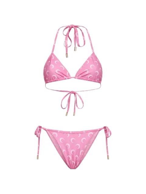 Moon-print triangle bikini by MARINE SERRE