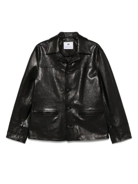 Moongram-embossed leather jacket by MARINE SERRE