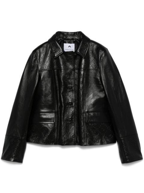 Moonogram-embossed leather jacket by MARINE SERRE
