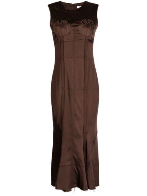 Moonogram-jacquard sleeveless midi dress by MARINE SERRE