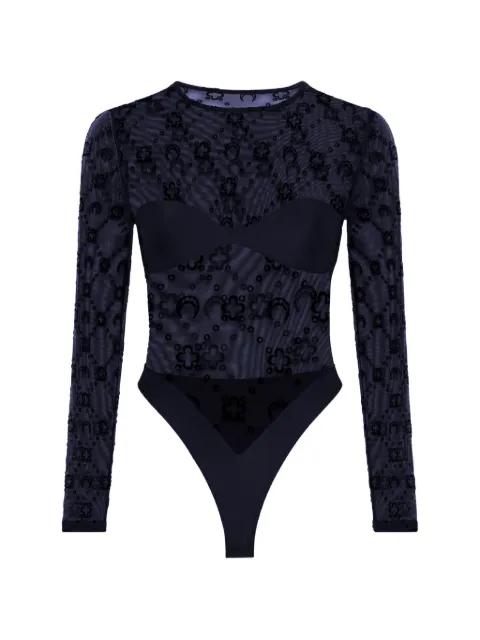 Moonogram mesh flock bodysuit by MARINE SERRE