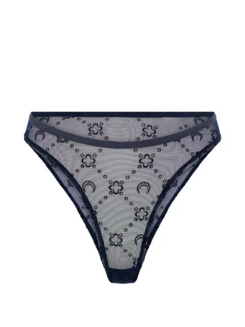 Moonogram mesh thong by MARINE SERRE