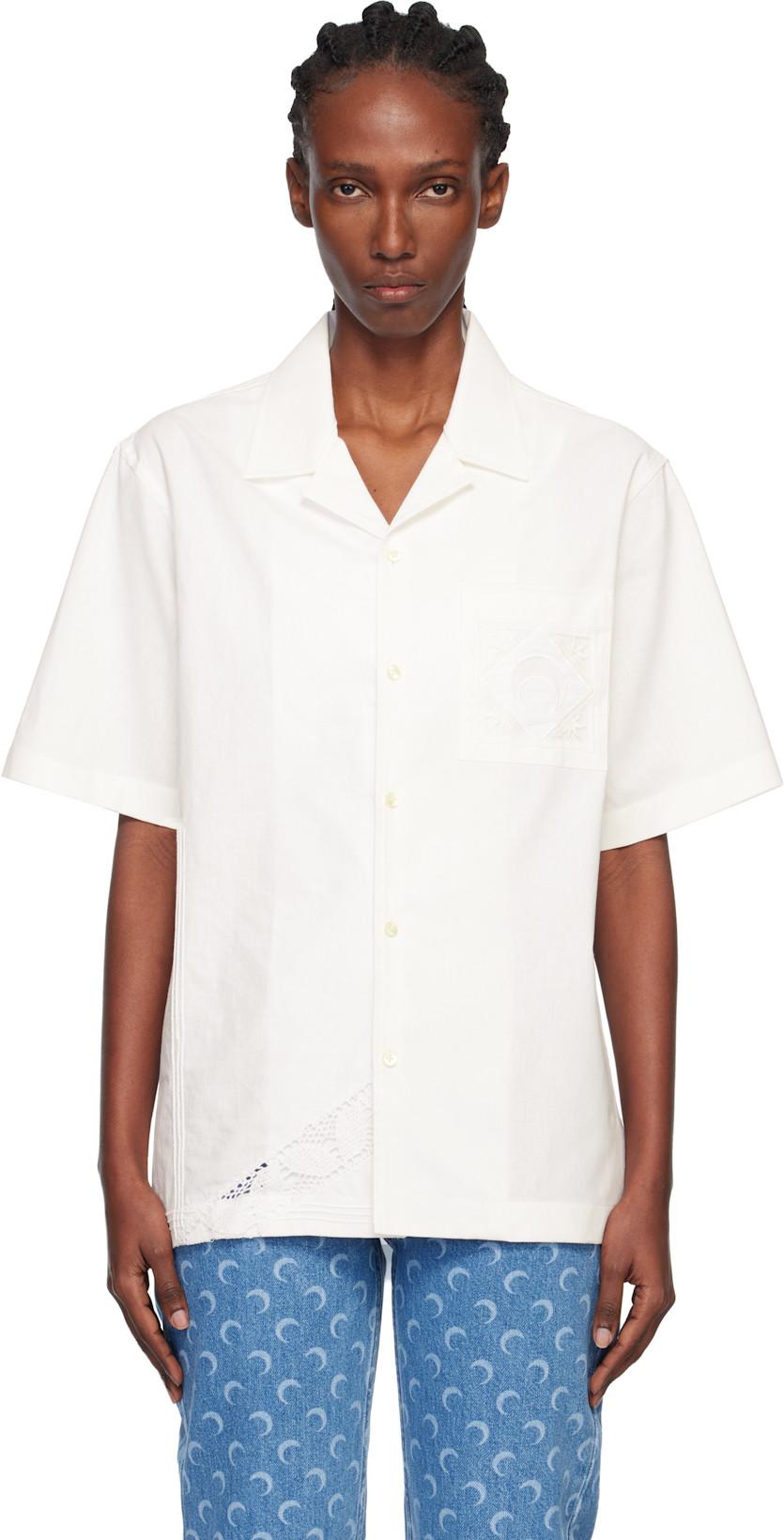 Off-White Regenerated Household Linen S/S Bowling Shirt by MARINE SERRE