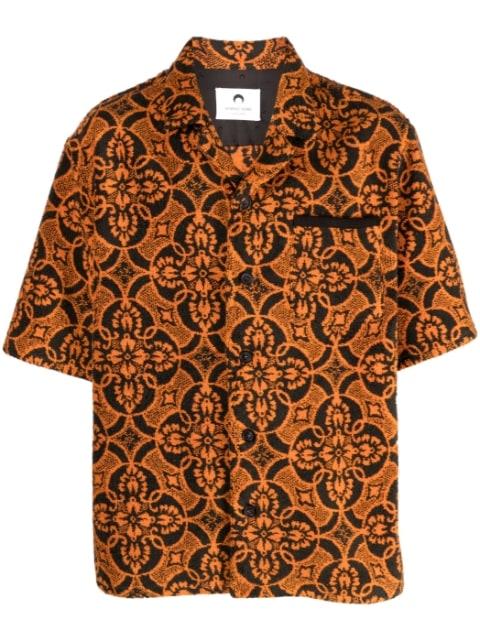 Oriental Towel-print.short-sleeve shirt by MARINE SERRE