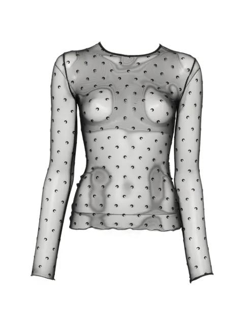 Plumetis Moon mesh T-shirt by MARINE SERRE