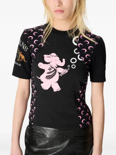 REGENERATED GRAPHIC logo-print elephant-graphic T-shirt by MARINE SERRE REGENERATED GRAPHIC logo-print elephant-graphic T-shirt by MARINE SERRE