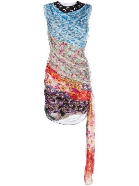Regenerated Scarves silk minidress by MARINE SERRE