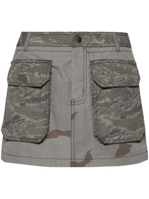 Regenerated camouflage miniskirt by MARINE SERRE