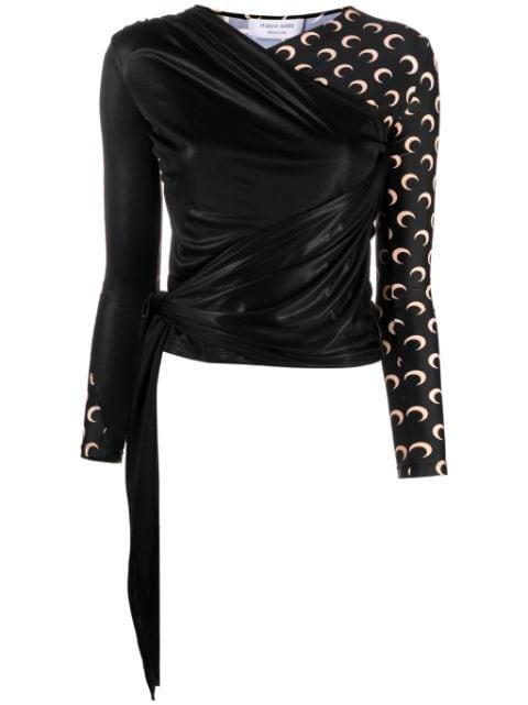 Regenerated crescent moon-print top by MARINE SERRE