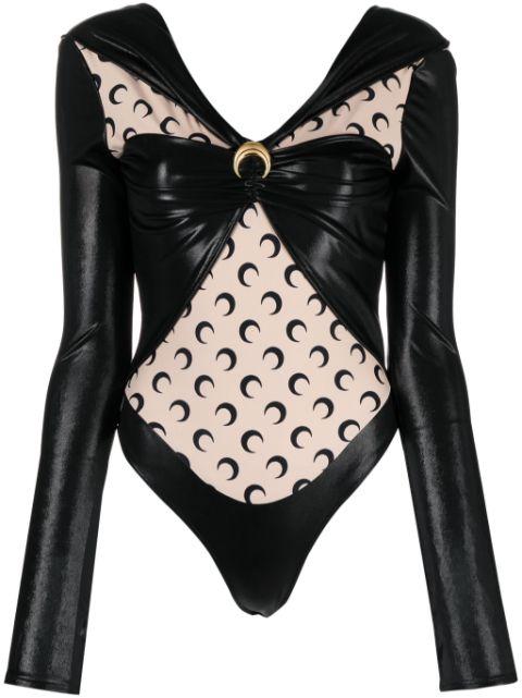 Regenerated laminated bodysuit by MARINE SERRE