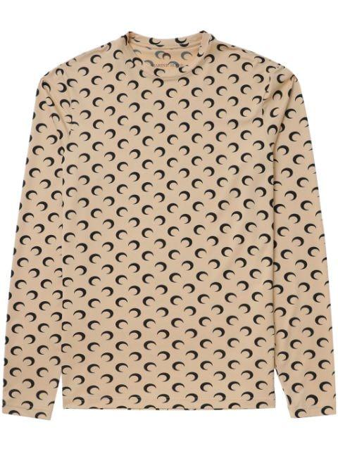 Regenerated moon-print long-sleeve T-shirt by MARINE SERRE
