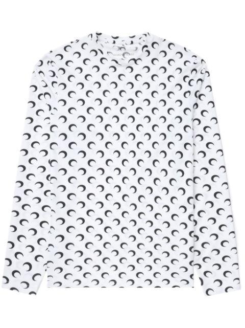 Regenerated moon-print long-sleeve T-shirt by MARINE SERRE