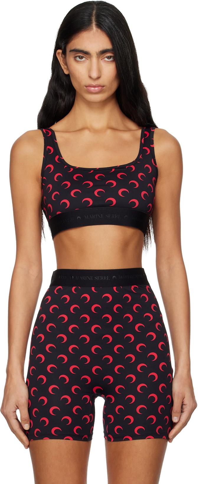 SSENSE Exclusive Black Recycled Moon Jersey Sport Bra by MARINE SERRE