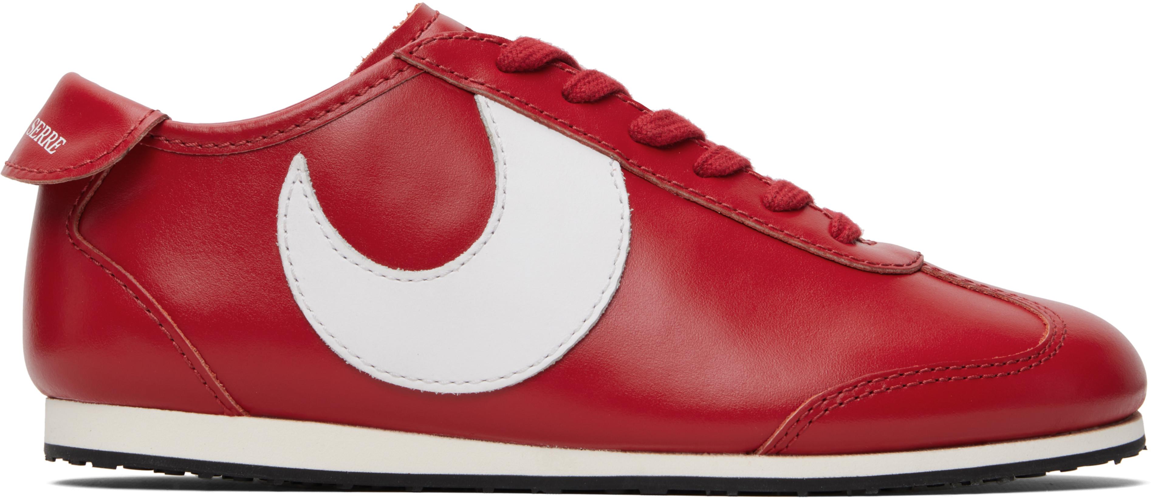 SSENSE Exclusive Red Matte Leather MS Astra Sneakers by MARINE SERRE