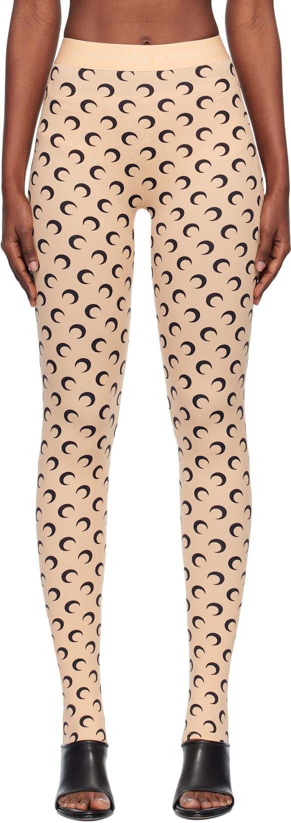 Tan Recycled Moon Jersey Stirrup Leggings by MARINE SERRE