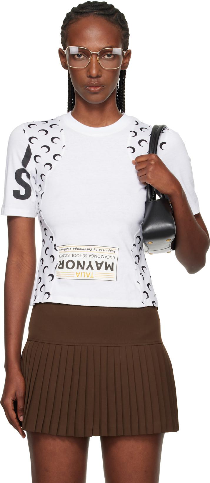 White Regenerated Graphic Jersey Baby Fit T-shirt by MARINE SERRE