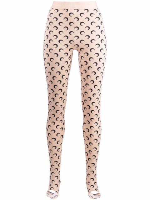 all over moon pattern leggings by MARINE SERRE