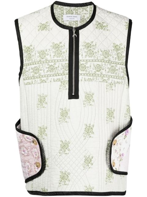 boutis floral-print armor gilet by MARINE SERRE