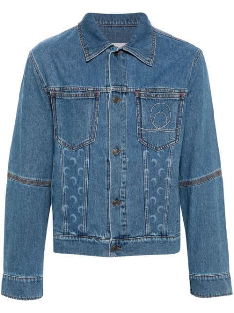 crescent moon-print denim jacket by MARINE SERRE