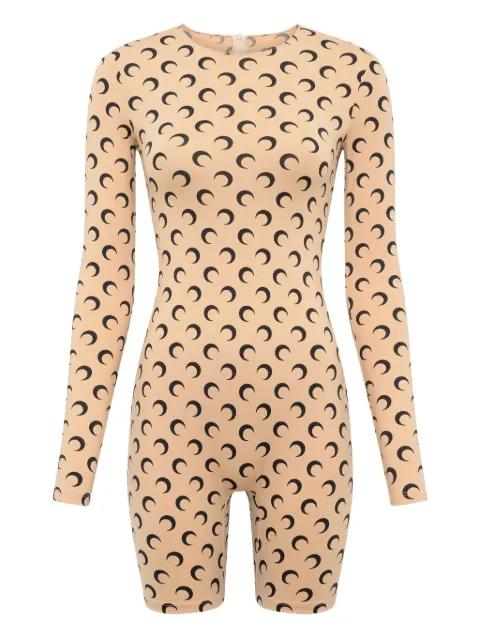 crescent-moon printed playsuit by MARINE SERRE
