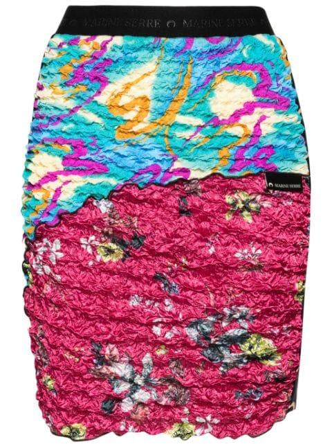 crinkled patchwork skirt by MARINE SERRE