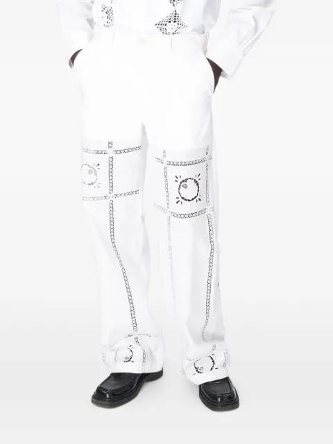 embroidered cotton trousers by MARINE SERRE