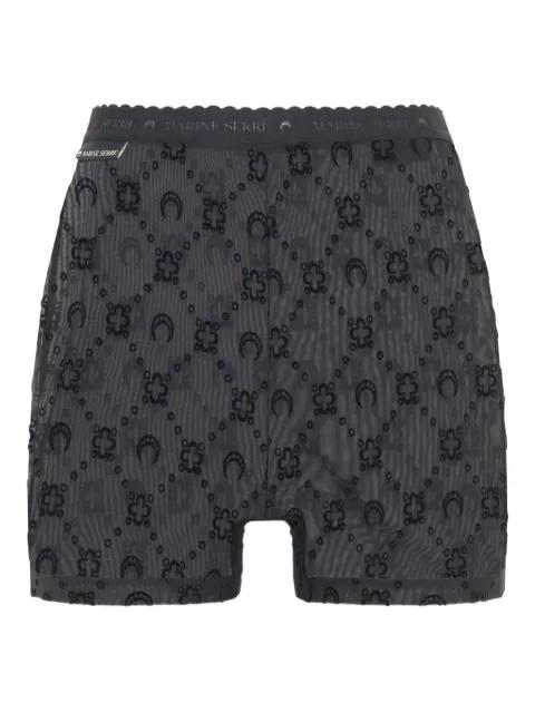 flock-print mesh shorts by MARINE SERRE