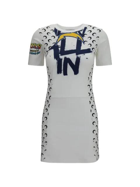 graphic-print Moon-panelled mini dress by MARINE SERRE
