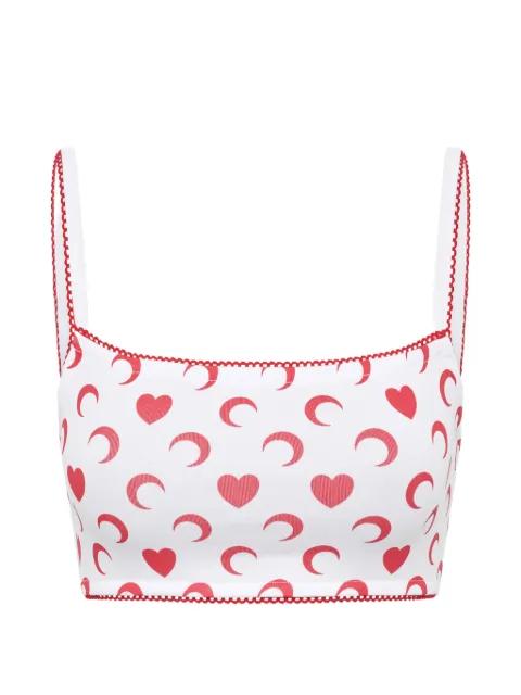 heart moon-print bra by MARINE SERRE