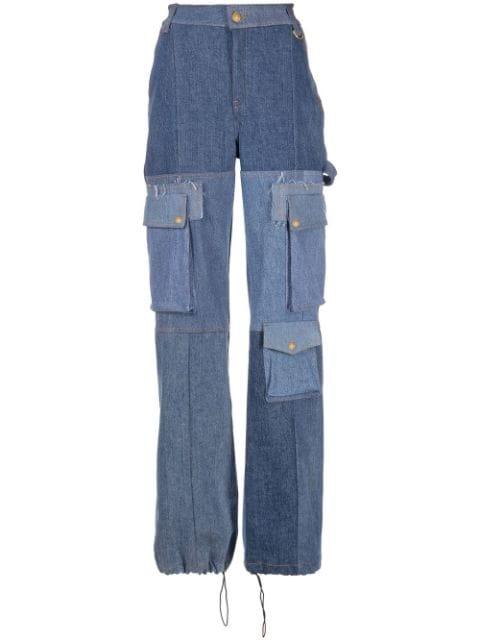 high-rise panelled jeans by MARINE SERRE