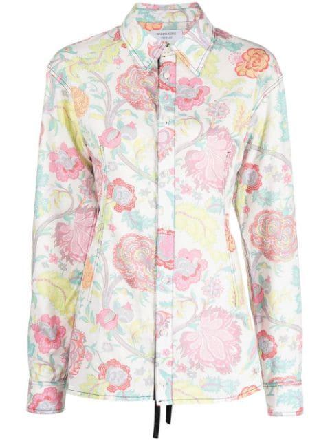 lace-back floral shirt by MARINE SERRE